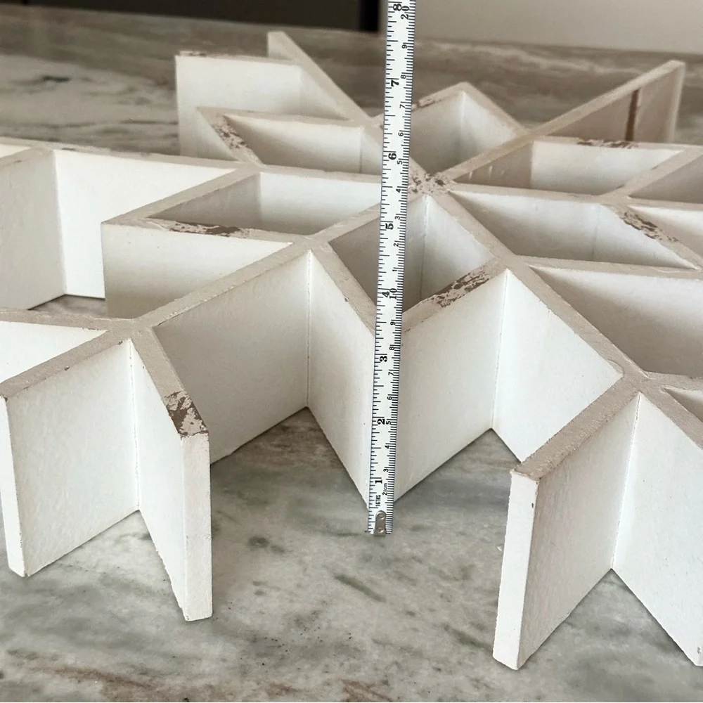 Extra Large White Wooden Snowflake Rustic Winter Decor